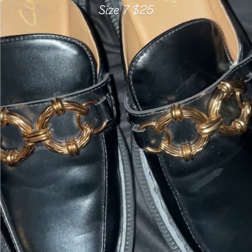 Circus by Sam Edelman Black Loafers with Gold Detail